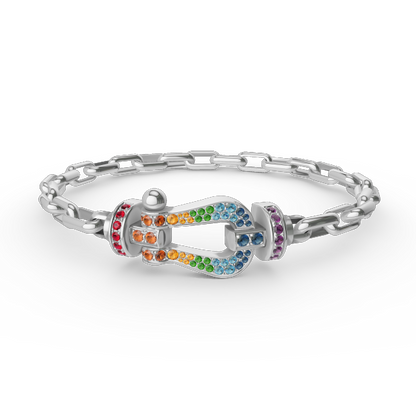 [Glimmer]FORCE LARGE HORSESHOE CLASP  METAL BRACELET