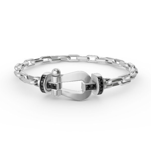 [Glimmer]FORCE LARGE HORSESHOE CLASP  METAL BRACELET