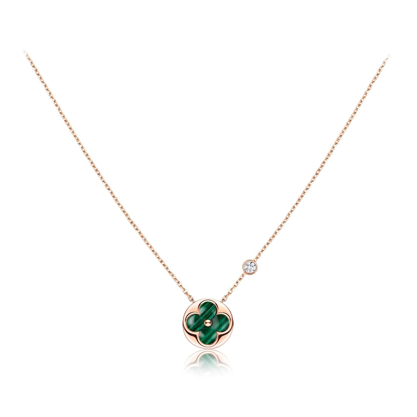 [Glimmer]SUN PEDANT PINK GOLD 1 DIAMOND NECKLACE