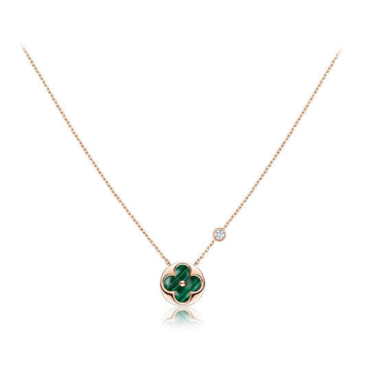[Glimmer]SUN PEDANT PINK GOLD 1 DIAMOND NECKLACE