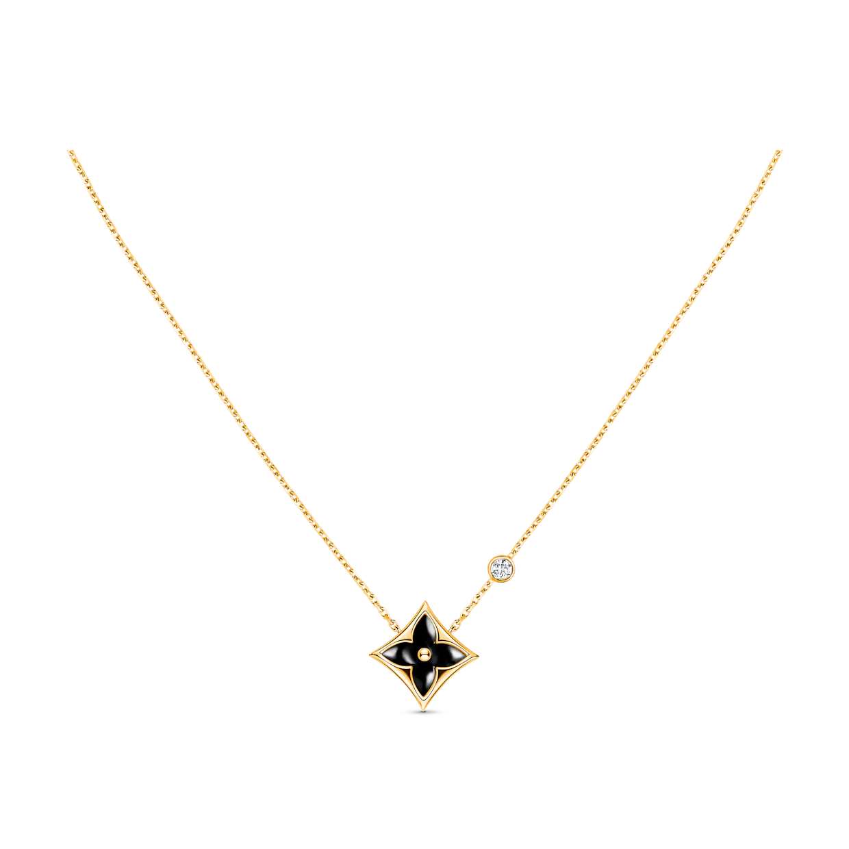 [Glimmer]STAR BLACK MOP NECKLACE