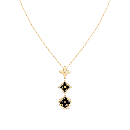 [Glimmer]STAR AND SUN ONYX PINK GOLD NECKLACE
