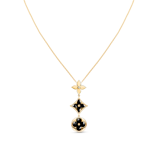 [Glimmer]STAR AND SUN ONYX PINK GOLD NECKLACE