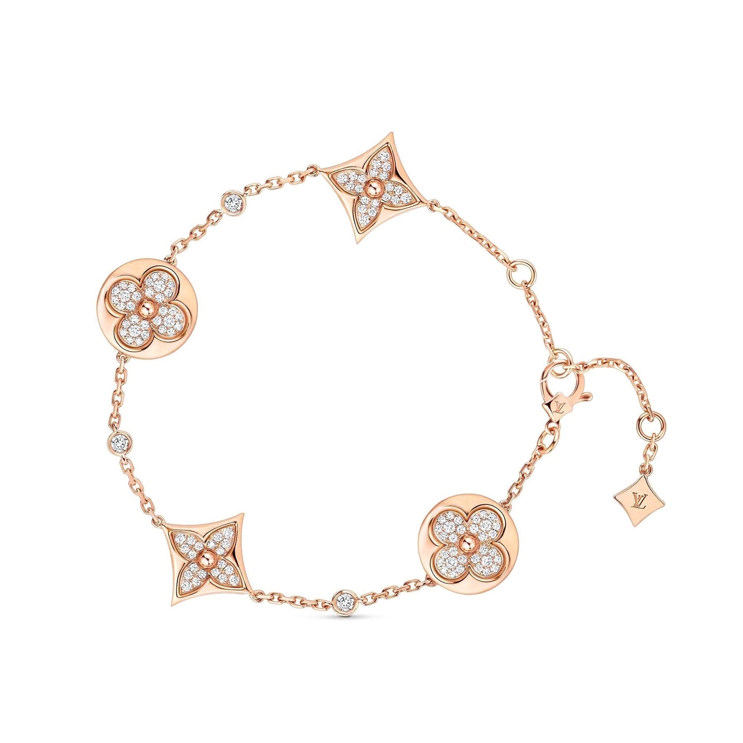 [Glimmer]STAR AND SUN 4 MOTIFS GOLD DIAMONDS BRACELET