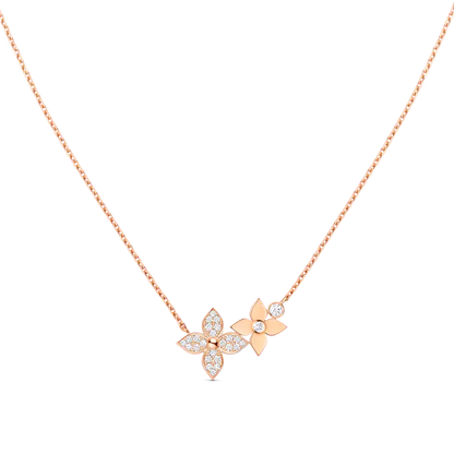 [Glimmer]STAR BLOSSOM NECKLACE PINK GOLD DIAMONDS
