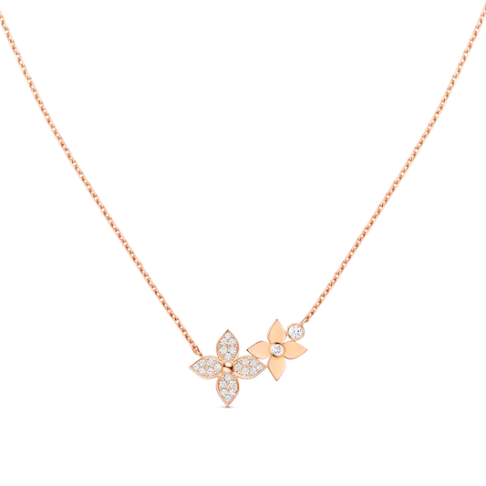 [Glimmer]STAR BLOSSOM NECKLACE PINK GOLD DIAMONDS