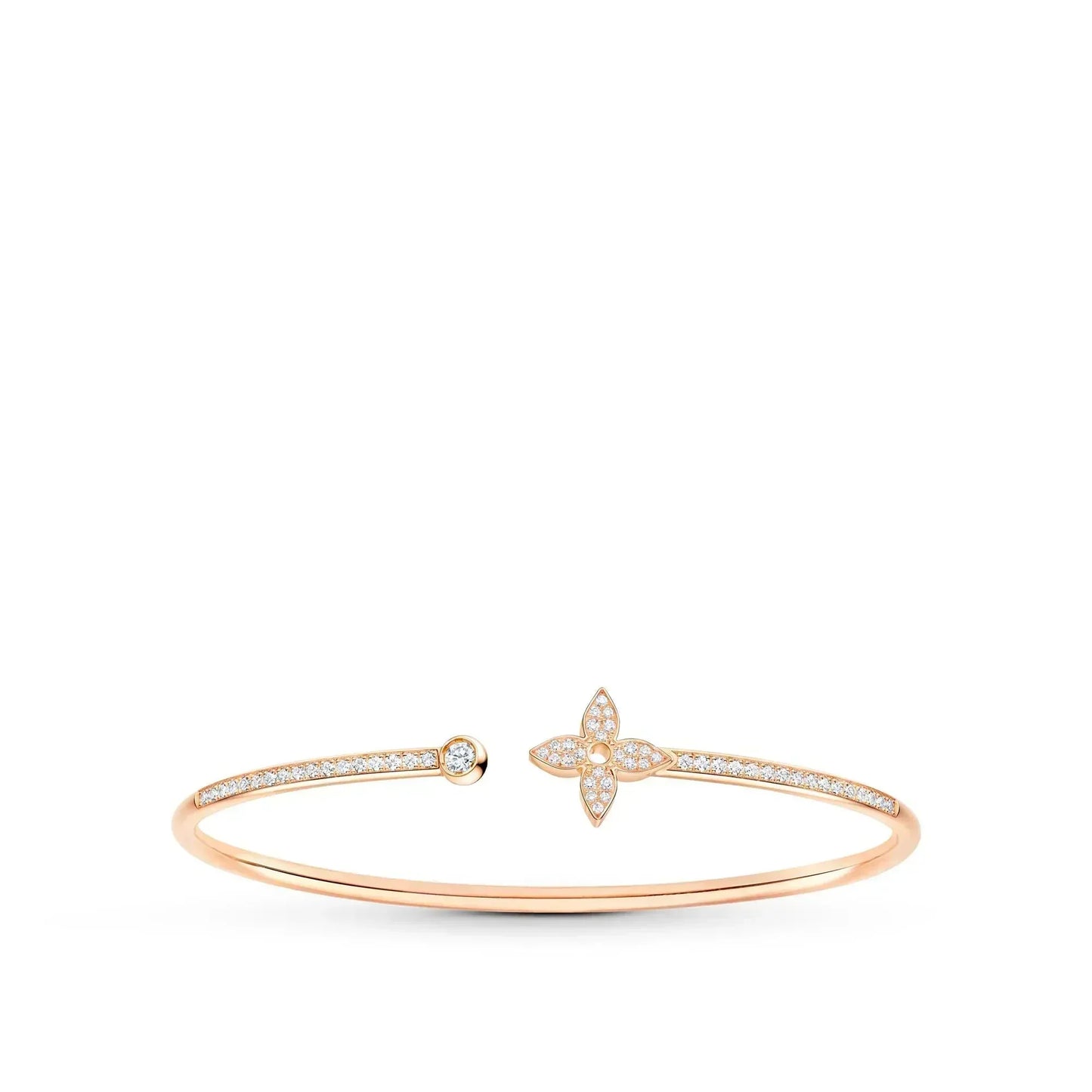 [Glimmer]IDYLLE PINK GOLD OPEN BRACELET DIAMOND PAVED