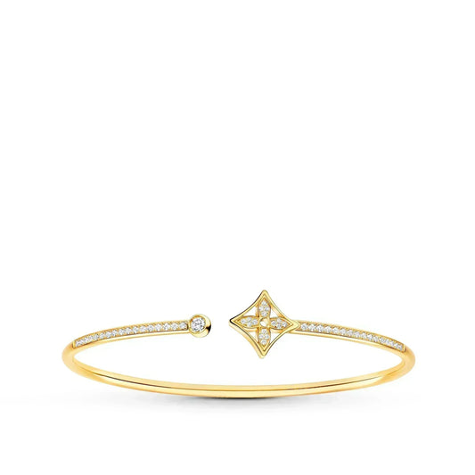 [Glimmer]IDYLLE GOLD OPEN BRACELET DIAMOND PAVED