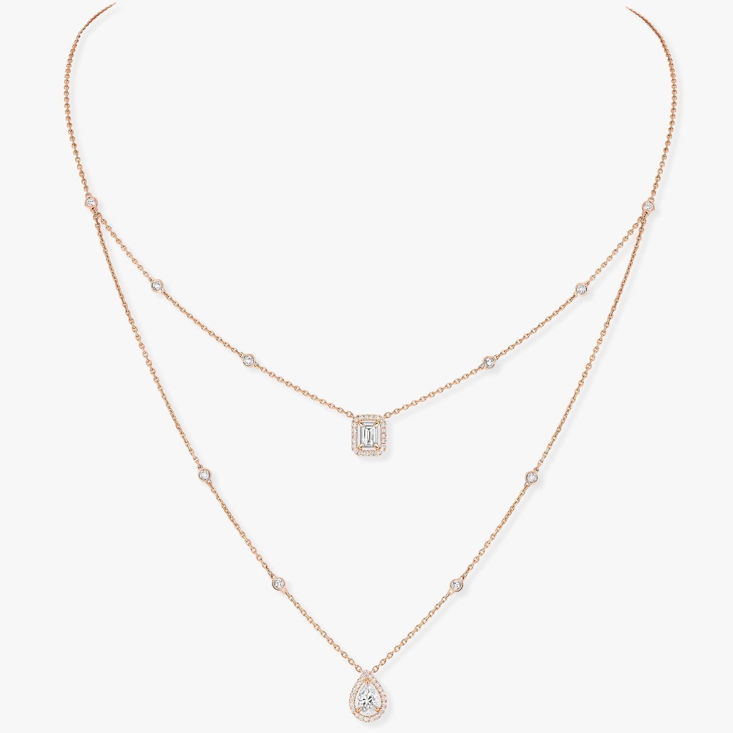 [Glimmer]MY TWIN 2 ROW DIAMOND NECKLACE
