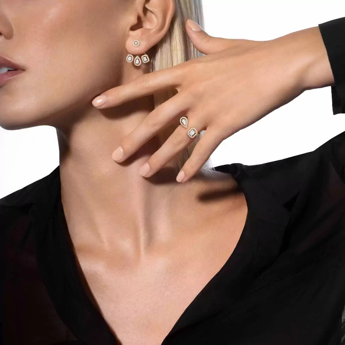 [Glimmer] My Twin Trio  Diamond Earrings