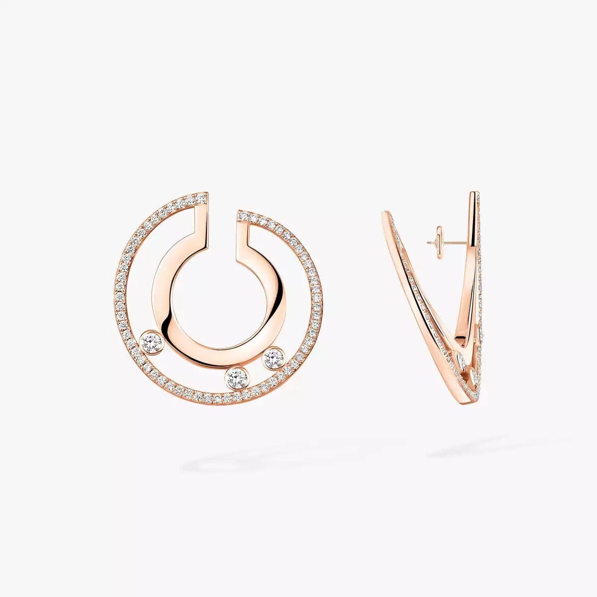 [Glimmer]Move Romane Small Diamond Hoop Earrings