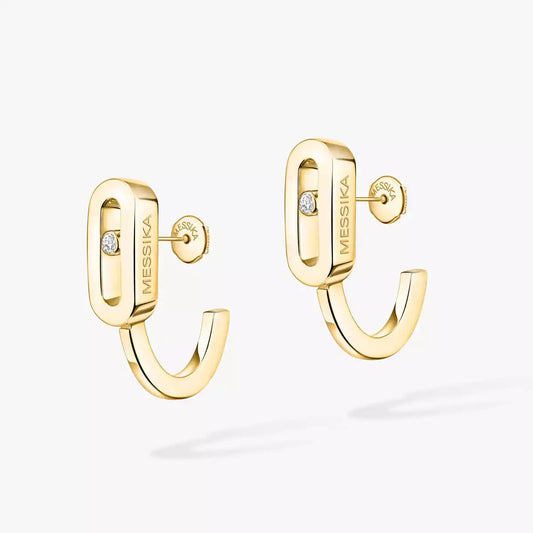 [Glimmer]Diamond Mini Hoop Earrings Move Classique