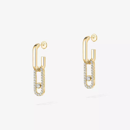 [Glimmer]Move Link Diamond Earrings