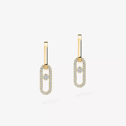 [Glimmer]Move Link Diamond Earrings