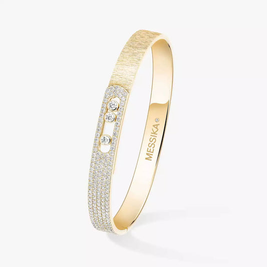 [Glimmer]Move Noa Ciselé half pavé bangle