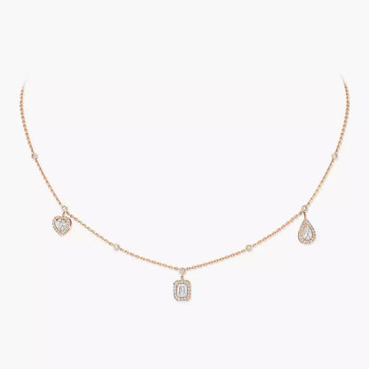 [Glimmer]My Twin Diamond Necklace in Silver