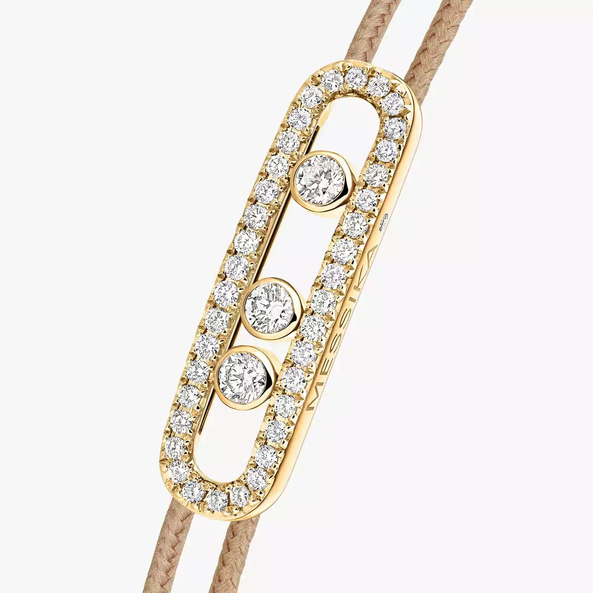 [Glimmer]Messika Care(s) pink cord pavé bracelet