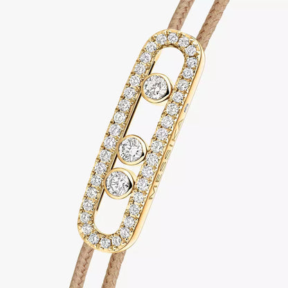 [Glimmer]Messika Care(s) pink cord pavé bracelet