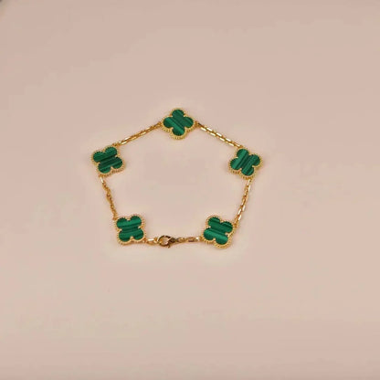 [Glimmer] CLOVER 5 MOTIF MALACHITE BRACELET COLLECTION