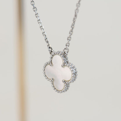 [Glimmer]CLOVER 15MM ホワイトマザーオブパール シルバー