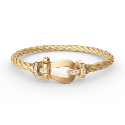 [Glimmer]FORCE LARGE HORSESHOE HALF DIAMOND BRACELET GOLD