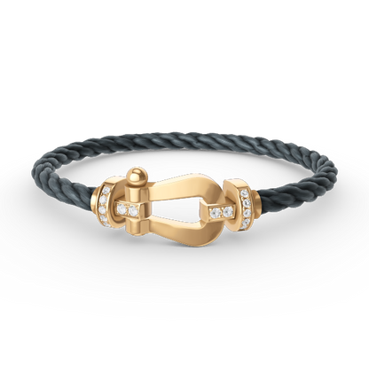 [Glimmer]FORCE LARGE HORSESHOE HALF DIAMOND BRACELET GOLD
