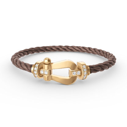 [Glimmer]FORCE LARGE HORSESHOE HALF DIAMOND BRACELET GOLD