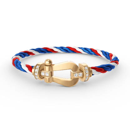 [Glimmer]FORCE LARGE HORSESHOE HALF DIAMOND BRACELET GOLD
