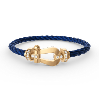 [Glimmer]FORCE LARGE HORSESHOE HALF DIAMOND BRACELET GOLD