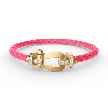 [Glimmer]FORCE LARGE HORSESHOE HALF DIAMOND BRACELET GOLD