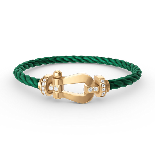 [Glimmer]FORCE LARGE HORSESHOE HALF DIAMOND BRACELET GOLD