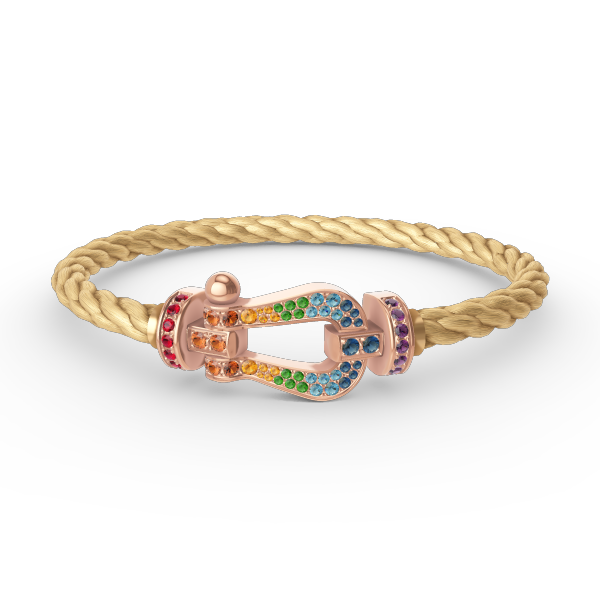[Glimmer]FORCE LARGE HORSESHOE  COLORED DIAMOND BRACELET Glimmer GOLD