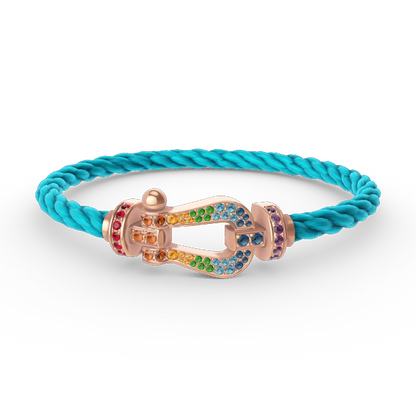 [Glimmer]FORCE LARGE HORSESHOE  COLORED DIAMOND BRACELET Glimmer GOLD