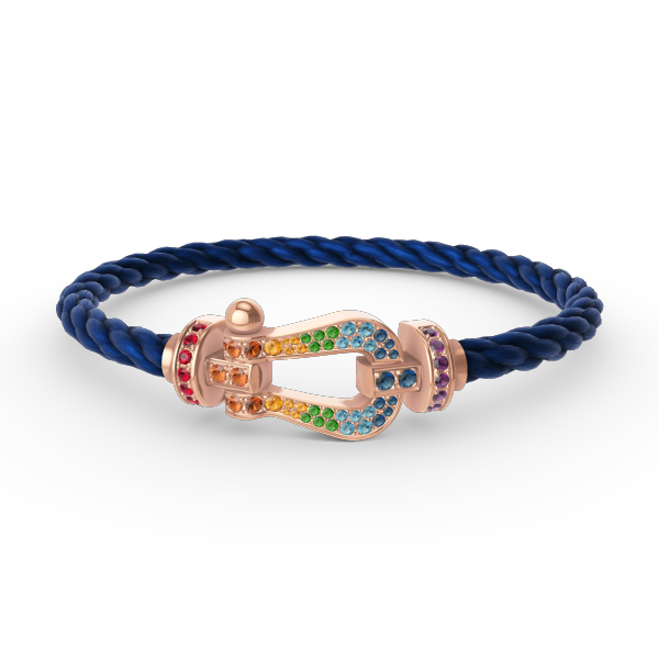 [Glimmer]FORCE LARGE HORSESHOE  COLORED DIAMOND BRACELET Glimmer GOLD