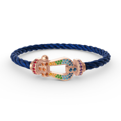 [Glimmer]FORCE LARGE HORSESHOE  COLORED DIAMOND BRACELET Glimmer GOLD