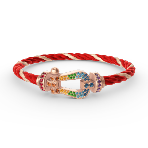 [Glimmer]FORCE LARGE HORSESHOE  COLORED DIAMOND BRACELET Glimmer GOLD