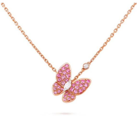 [Glimmer]BUTTERFLY RED DIAMOND Glimmer ゴールドネックレス