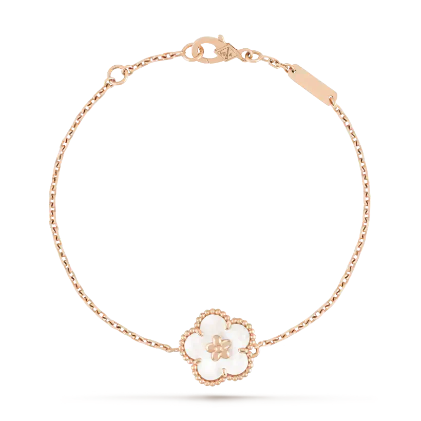 [Glimmer]LUCKY WHITE MOP PLUM BLOSSOM  BRACELET