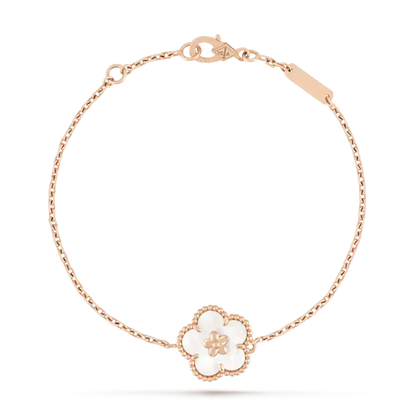 [Glimmer]LUCKY WHITE MOP PLUM BLOSSOM  BRACELET
