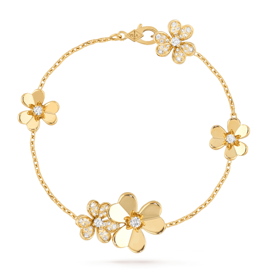 [Glimmer]FRIVOLE GOLD 5 FLOWERS BRACELET