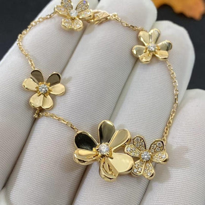 [Glimmer]FRIVOLE GOLD 5 FLOWERS BRACELET