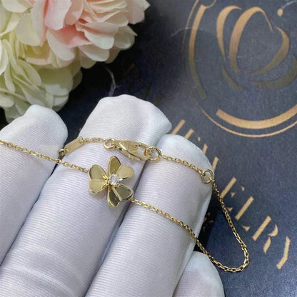 [Glimmer]FRIVOLE GOLD FLOWER PINK MALACHITE BRACELET