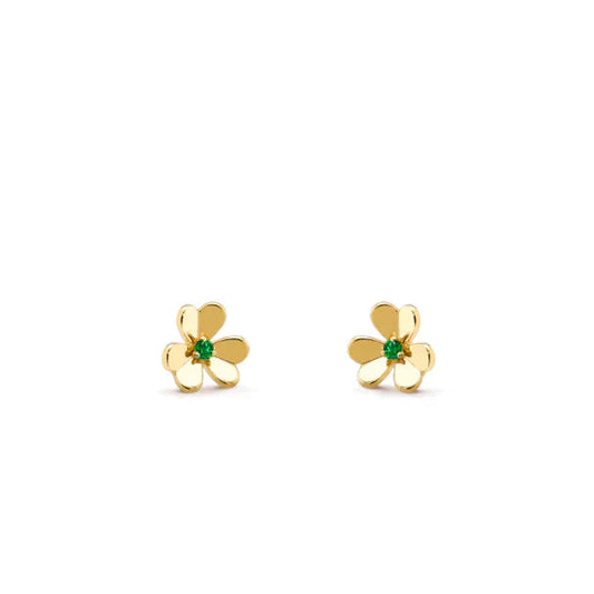 [Glimmer]FRIVOLE  FLOWER MALACHITE EARRINGS
