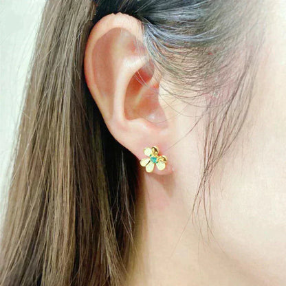 [Glimmer]FRIVOLE  FLOWER MALACHITE EARRINGS