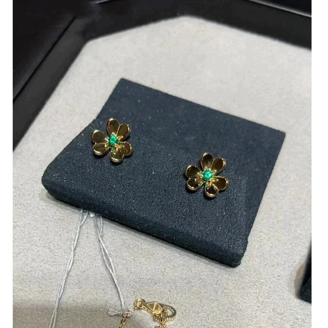 [Glimmer]FRIVOLE  FLOWER MALACHITE EARRINGS