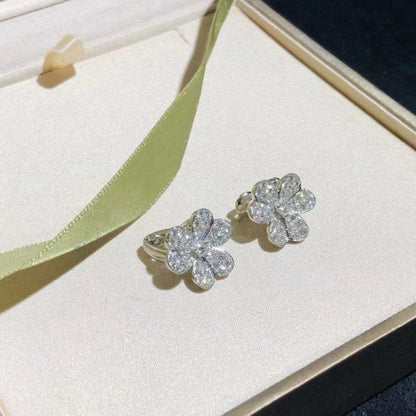 [Glimmer]FRIVOLE SILVER FLOWER DIAMOND EARRINGS