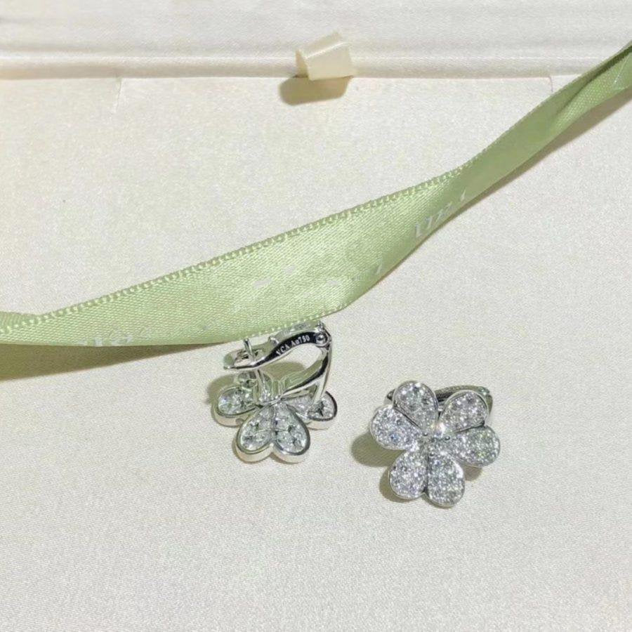 [Glimmer]FRIVOLE SILVER FLOWER DIAMOND EARRINGS