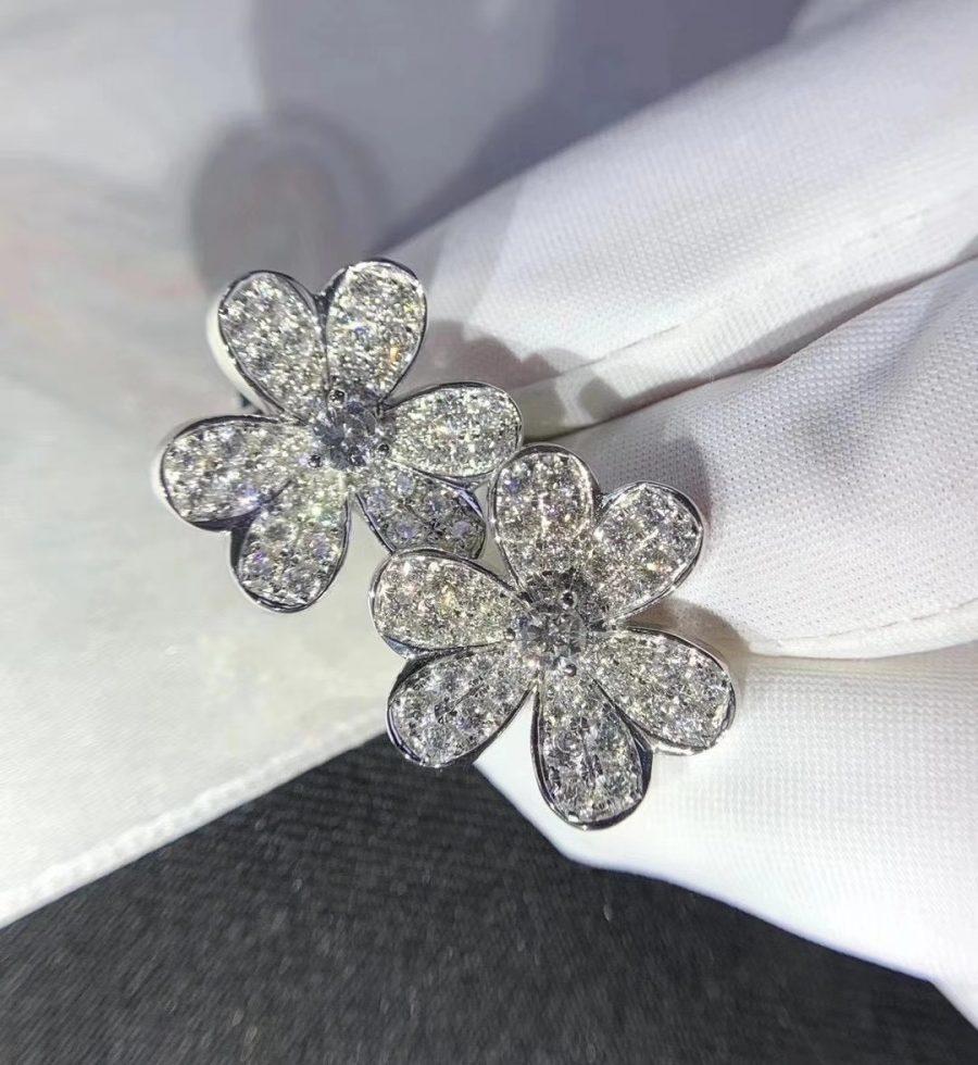 [Glimmer]FRIVOLE SILVER FLOWER DIAMOND EARRINGS