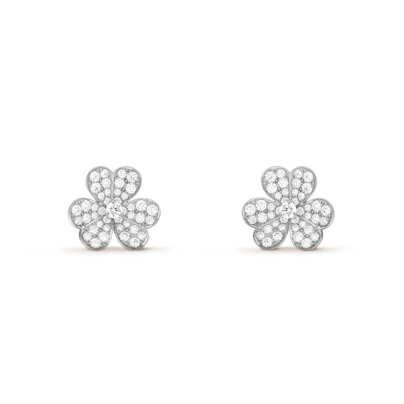 [Glimmer]FRIVOLE SILVER FLOWER DIAMOND EARRINGS