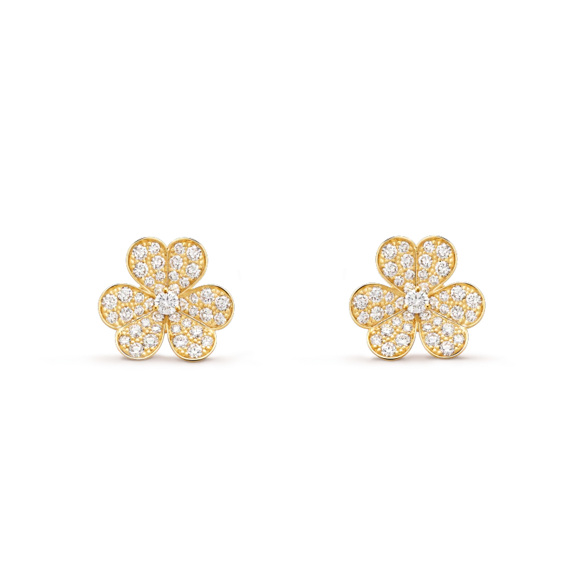 [Glimmer]FRIVOLE GOLD FLOWER DIAMOND EARRINGS